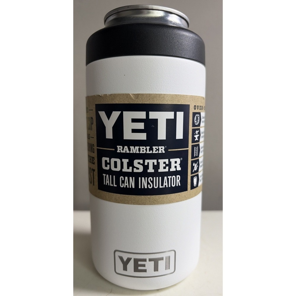 Yeti Rambler Colster 16oz Tall Can Insulator White Steel RARE